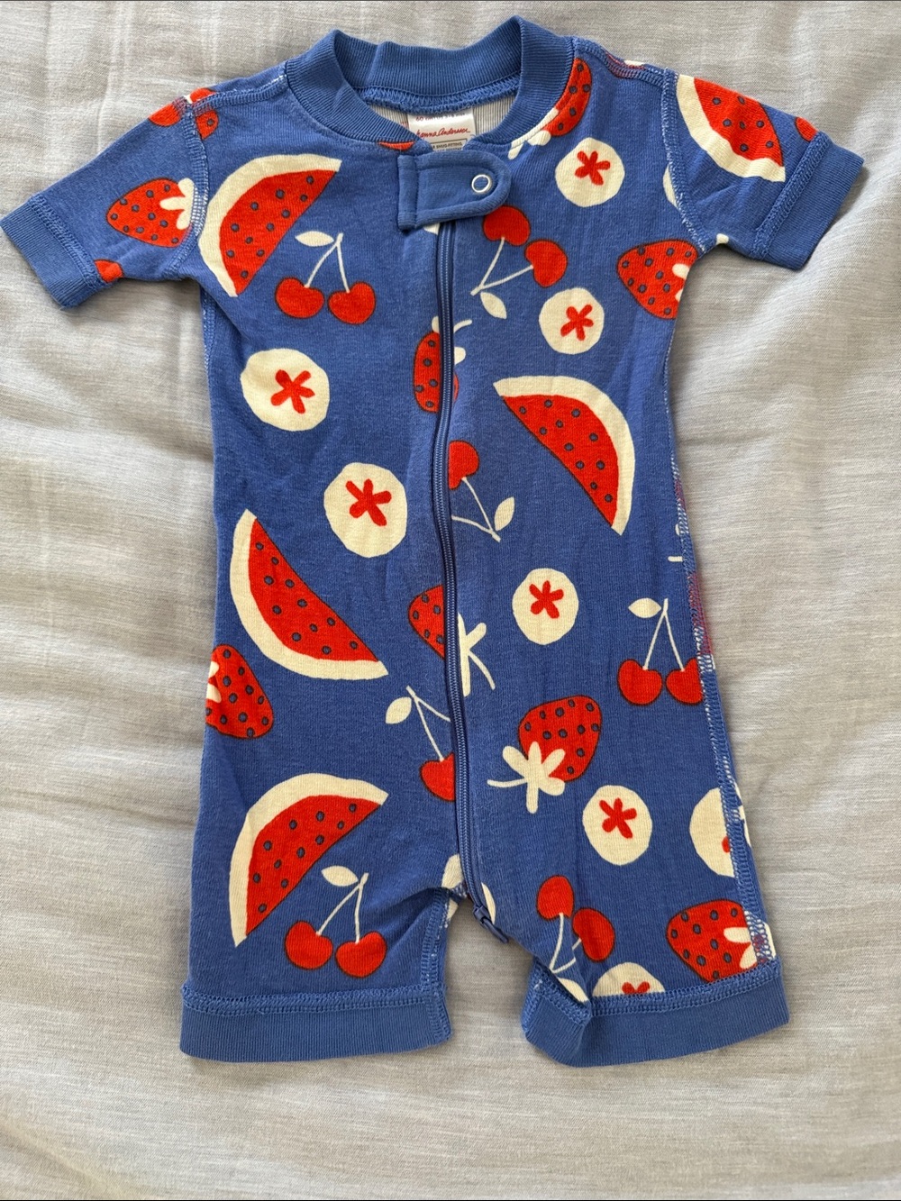Hanna Andersson Fruit Organic Cotton One Piece Shorts Pajamas Size 60 3-6 Months